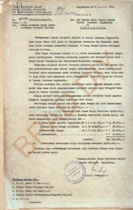 Surat dari Pengawas Kepala Dinas Kesehatan Rakyat DIY kepada Sri Paduka Wakil Kepala Daerah DIY N...