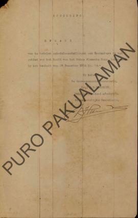 Salinan tugas membayar kompensasi kepada pembuat garam di daerah Pakualaman dari Kepala Pakualama...