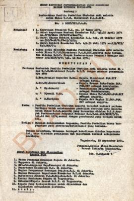 Surat Keputusan Pengawas Kepala Dinas Kesehatan DIY Nomor 8287/III/P4M tentang pembentukan paniti...