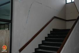 Kerusakan bangunan Badan Informasi Daerah (BID) Propinsi DIY di Jalan Brigjen Katamso Yogyakarta,...