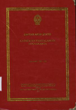ARSIP KADIPATEN PAKUALAMAN YOGYAKARTA KURUN WAKTU 1822-1936