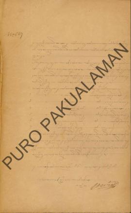 Surat dari Wadana Distrik Adikarta kepada Parentah Ageng Kapatiyan Pakualaman perihal laporan par...