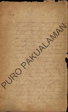 Surat ditujukan kepada Parentah Ageng Nagari Pakualaman perihal proses pencarian suldadu bernama ...