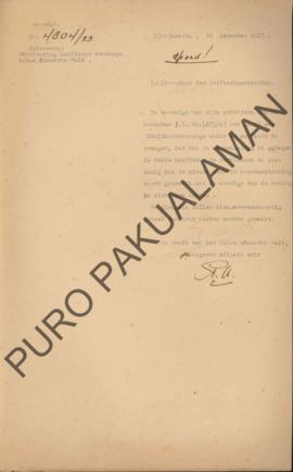 Surat dari Kepala Pakualaman kepada Direktur Pemerintahan Otonom, perihal memperbaharui pintu yan...