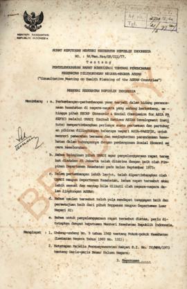 Surat Keputusan Menteri Kesehatan RI Nomor 58/Menkes/SK/III/77 tentang penyelenggaraan rapat kons...