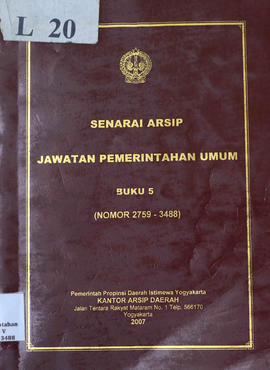 Senarai Arsip Jawatan Pemerintahan Umum Buku 5