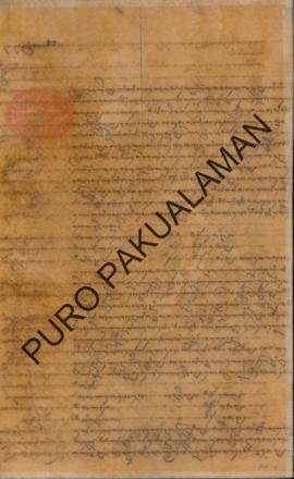 Kabuapaten Adikanta kepada Pemerintah PA surat tanggal 7 Nopember 1901. Gugatnya sataruna kepada ...