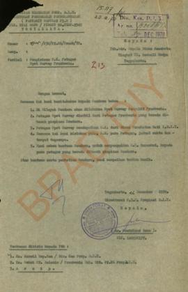 Surat Keputusan Kepala Dinas Kesehatan DIY Nomor 5452/III/P3M/78, tanggal 4 Desember 1978 tentang...