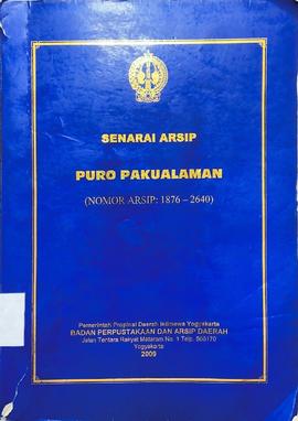 SENARAI ARSIP PURO PAKUALAMAN ( NO 1876 - 2640 )