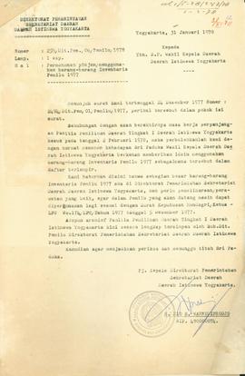 Permohonan pinjam/menggunakan barang-barang inventaris Pemilu 1977