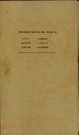 Buku  tentang  perkembangan  kegiatan  desa  pelopor  P-4  Desa Jangkaran Kecamatan Temon Kabupat...