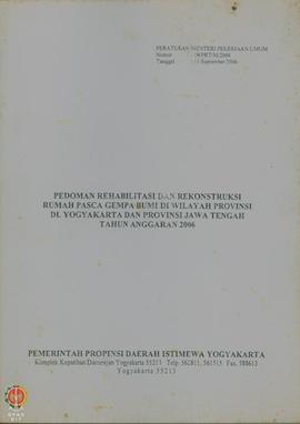 Pedoman Rehabilitasi dan Rekonstruksi Rumah Pasca Gempa Bumi di Wilayah Provinsi  Daerah Istimewa...