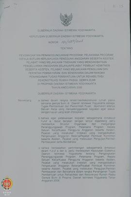 Surat Keputusan Gubernur Daerah Istimewa Yogyakarta Nomor : 121/KEP/2006 tentang Pengangkatan Pen...