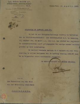 Surat dari Suiker Fabriek “Kedaton Pleret” mengenai pengajuan keberatan pungutan dari Administrat...