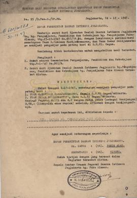 Turunan Surat Keputusan Dewan Pemerintah DIY Nomor : 93/D.Pem.D./OP.PA, tentang keputusan menetap...