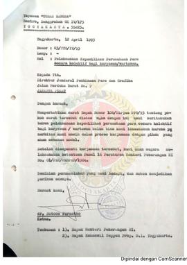 Berkas surat perihal pelaksanaan kepemilikan perusahaan pers secara kolektif bagi karyawan/wartaw...