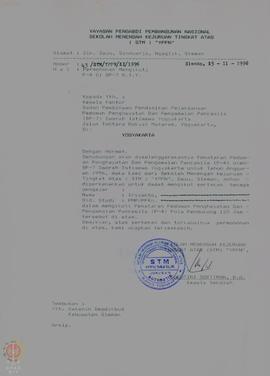 Surat permohonan calon peserta penatar untuk mengikuti penataran P-4 pola 120 jam.