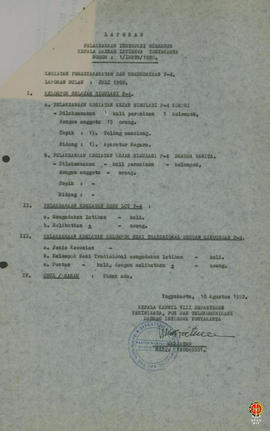 Laporan pelaksanaan Instruksi Gubernur Kepala DIY perihal kegiatan pemasyarakatan dan pembudayaan...