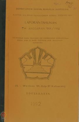 Laporan Tahunan mengenai pelaksanaan usaha pelayanan dan pengembangan kesejahteraan sosial anak d...