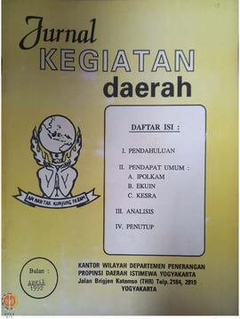 Jurnal Kegiatan Daerah Analisa Situasi Pendapatan Umum  Bidang IPOLKAM (Ideologi Politik dan Keam...