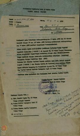 Surat dari Kantor Sosial Politik Kabupaten Dati II Kulon Progo untuk Kepala BP-7 No 2091/220/IV/1...