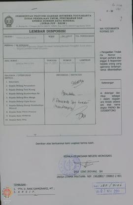 Surat Panggilan Saksi Nomor : B-1875/0.4.11/Ft.1/11/2011 dari  Kepala Seksi Tindak Pidana Khusus ...