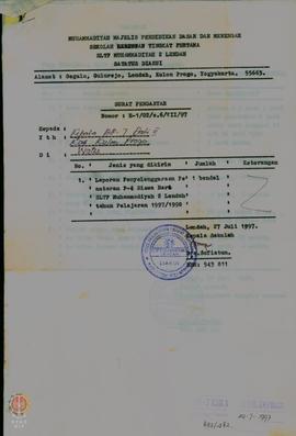 ▪ Kumpulan   laporan   Hasil   penataran   P-4   siswa   baru  tahun 1997/1998. ▪ Surat  No.  174...