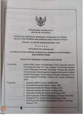 Instruksi Direktur Jenderal Penerangan Umum/Ketua Tim Pembina Kelompok Pendengar, Pembaca, dan Pe...