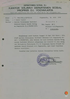 Laporan pelaksanaan Instruksi Gubernur Kepala DIY perihal kegiatan pemasyarakatan dan pembudayaan...