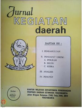 Jurnal Kegiatan Daerah tentang Analisa Situasi Pendapat Umum  Bidang IPOLKAM (Ideologi Politik da...