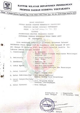 Surat Keputusan Kepala Kantor Wilayah Departemen Penerangan Provinsi Daerah Istimewa Yogyakarta N...