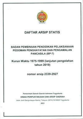 DAFTAR ARSIP STATIS BADAN PEMBINAAN PENDIDIKAN PELAKSANAAN PEDOMAN PENGHAYATAN DAN PENGAMALAN PAN...