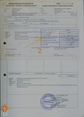 Bendel  Surat Perintah Pencairan Dana (SP2D) Tahun Anggaran 2007 Belanja lain-lain II lainnya, Da...