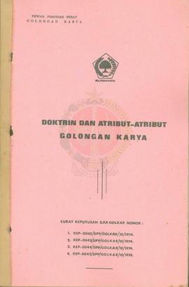 Pengiriman 2 buah buku : 1. Hasil-hasil keputusan rapat Pimpinan Paripurna ke-1 Golkar 2.   Doktr...