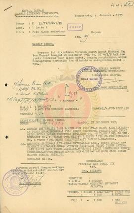 Pelaksanaan pola hidup sedehrana sesuai dengan Kepres No. 10/1974.