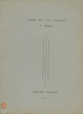 Buku yang Berisi Kerangka Umum System Transmigrasi di Indonesia.