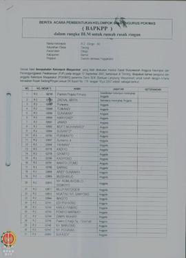 Berita Acara Pembentukan Kelompok dan Pengurus Kelompok Masyarakat (BAPKPP) dalam rangka Bantuan ...