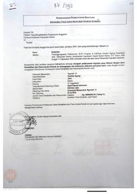 Permohonan Pembayaran Bantuan Rehabilitasi dan Rekonstruksi Rumah, Nama Kelompok Masyarakat Ngent...