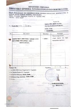 Laporan Hasil pemeriksaan lapangan fase berbunga BPSB II Jateng dan DIY jenis tanaman padi Varita...