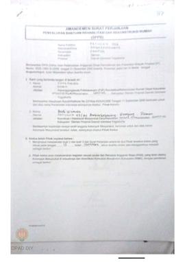 Amandemen Surat Perjanjian Penyaluran Bantuan Rehabilitasi dan Rekonstruksi Rumah (SPPB),  Nama K...