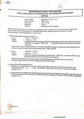 Amandemen Surat Perjanjian Penyaluran Bantuan Rehabilitasi dan Rekonstruksi Rumah (SPPB),  Nama K...