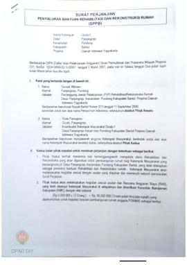 Surat Perjanjian Penyaluran Bantuan Rehabilitasi dan Rekonstruksi Rumah (SPPB),  Nama Kelompok Gr...
