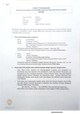 Surat Perjanjian Penyaluran Bantuan Rehabilitasi dan Rekonstruksi Rumah (SPPB),  Nama Kelompok Ge...