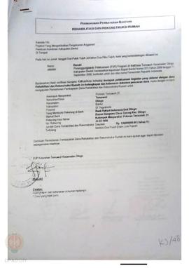 Permohonan Pembayaran Bantuan Rehabilitasi dan Rekonstruksi Rumah, Nama Kelompok Masyarakat Pokma...
