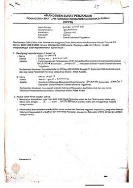 Amandemen Surat Perjanjian Penyaluran Bantuan Rehabilitasi dan Rekonstruksi Rumah (SPPB),  Nama K...
