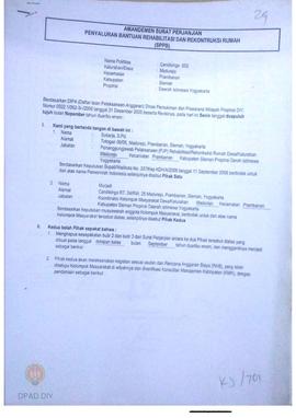 Amandemen Surat Perjanjian Penyaluran Bantuan Rehabilitasi dan Rekonstruksi Rumah (SPPB),  Nama K...