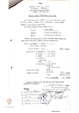 Berita acara pemeriksaan surat suara oleh PPS Kecamatan Girimulyo kepada Bapak Moch Wachidi selak...