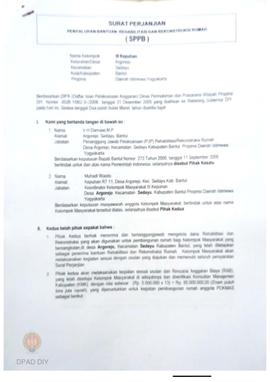 Surat Perjanjian Penyaluran Bantuan Rehabilitasi dan Rekonstruksi Rumah (SPPB), Nama Kelompok Mas...