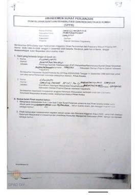 Amandemen Surat Perjanjian Penyaluran Bantuan Rehabilitasi dan Rekonstruksi Rumah (SPPB),  Nama K...