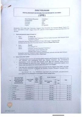 Surat Perjanjian Penyaluran Bantuan Rehabilitasi dan Rekonstruksi Rumah (SPPB),  Nama Kelompok Pu...